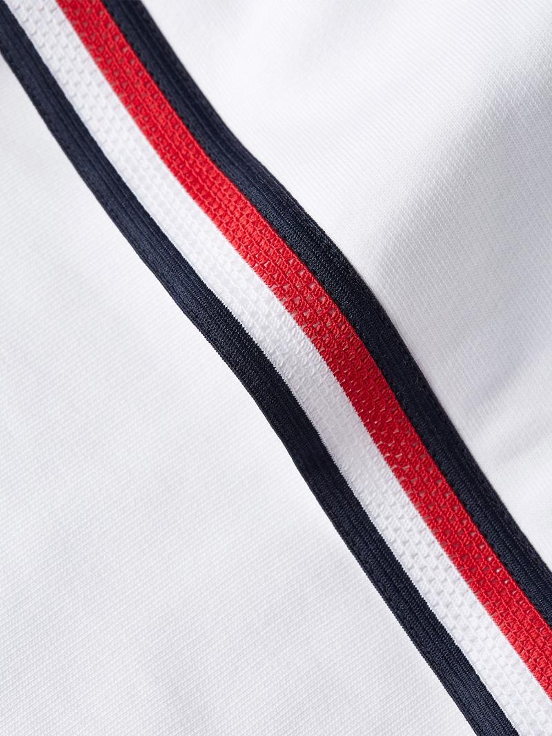 Női Tommy Hilfiger Organic Pamut Stripe Hoodies Fehér | HU 158AHK